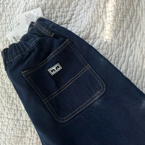 OBEY— Baggy, rinsed denim Blue Jeans - Picture 1 of 10